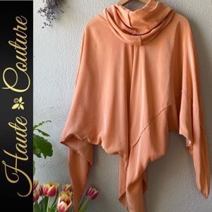 Haute couture orange silk blouse